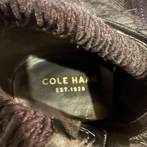 Cole Haan Simona Black Leather and Stretch Riding Boots Size 6.5 - Picture 8 of 8